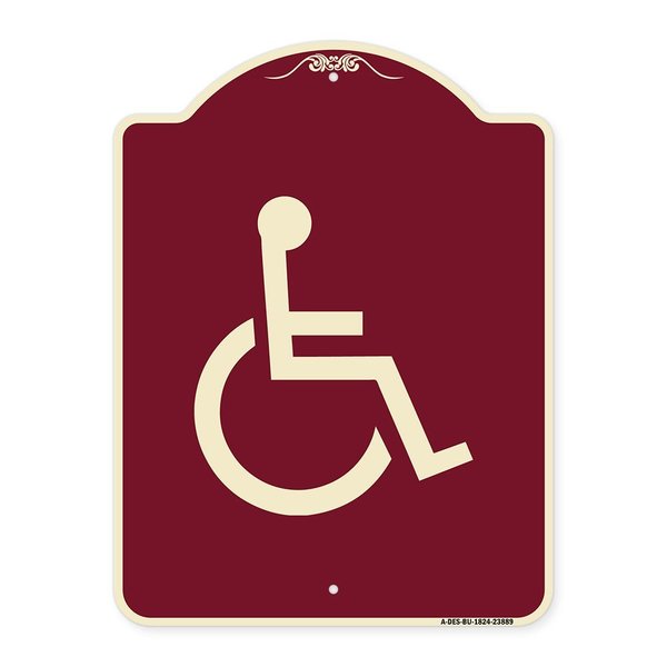 Signmission Large Handicapped Symbol Heavy-Gauge Aluminum Architectural Sign, 24" x 18", BU-1824-23889 A-DES-BU-1824-23889